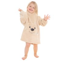 18C939: Infants Novelty Teddy Oversized Plush Hoodie  (One Size - 18 Months- 3 Years)